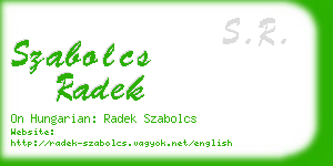 szabolcs radek business card